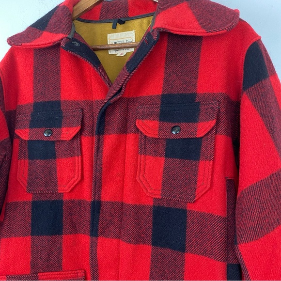 Vintage Western Field size 40 Men’s Red Black Buffalo Plaid Wool Hunting Jacket - Picture 2 of 16